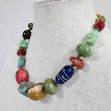 Load image into Gallery viewer, Vintage Mixed Stone Pearl &amp; Tested 800 Silver Bead Necklace 16.5"

