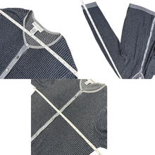 Load image into Gallery viewer, Doncaster Navy Blue Metallic Silver Cardigan Twin Set Size 2W
