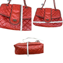 Load image into Gallery viewer, Big Buddha Womens Purse Bag Tote 13 Wide 9.5&quot; High Red Quilted Chain Strap Long
