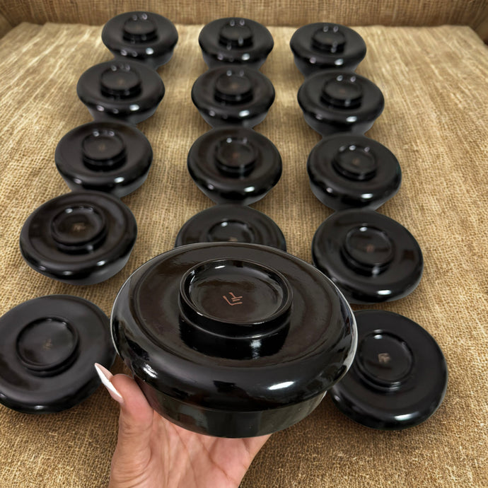 Vintage Japanese Black Lacquer Bowls w/ lids Set of 13