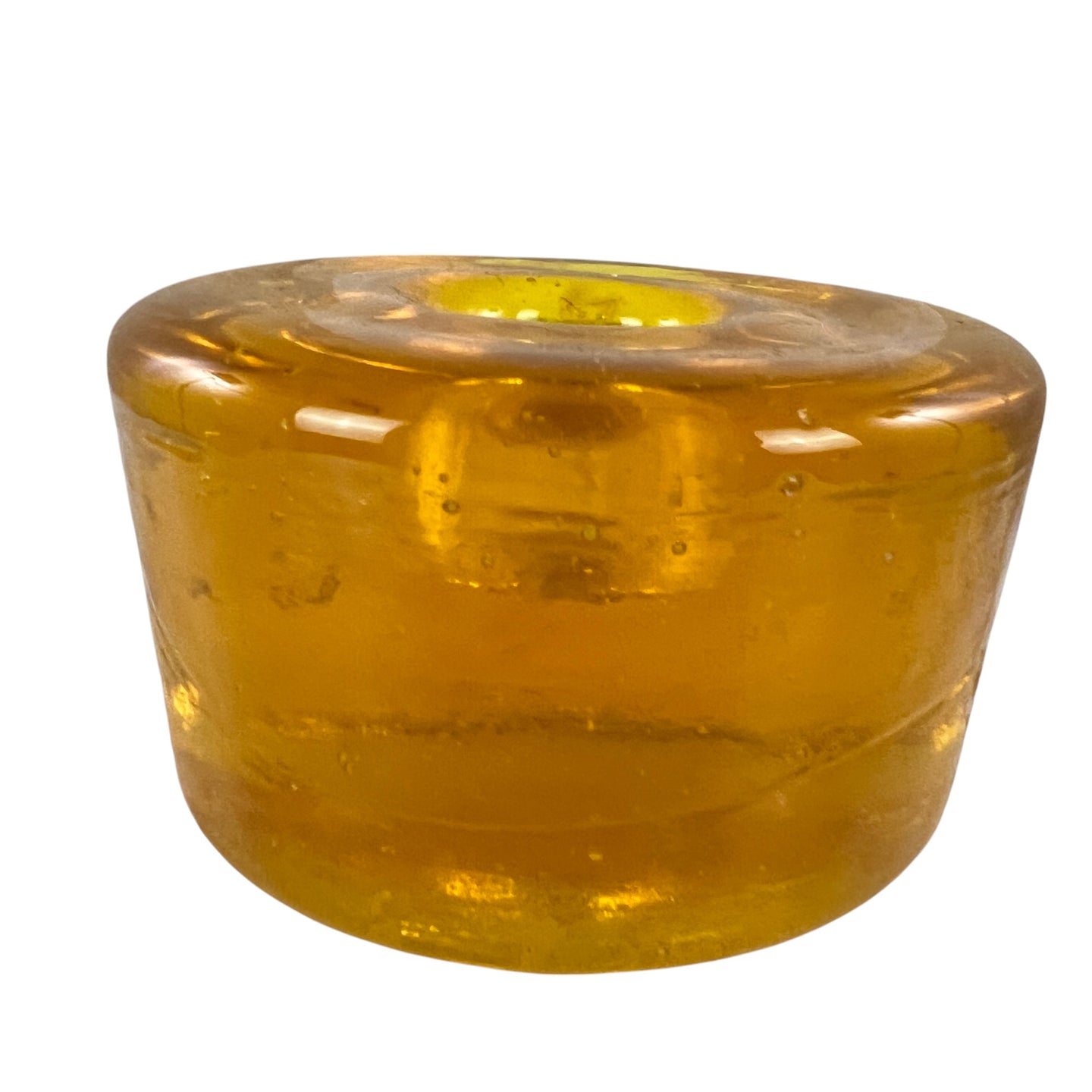 Blenko Heavy Amber Art Glass Candlestick