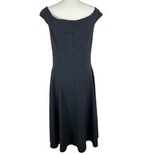 Load image into Gallery viewer, VTG 90s Black Boatneck Fit &amp; Flare Midi Dress Size M/L
