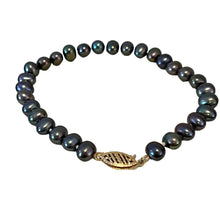 Load image into Gallery viewer, Round Freshwater Fresh Water Pearls Dyed Blue Necklace Set
