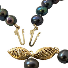 Load image into Gallery viewer, Round Freshwater Fresh Water Pearls Dyed Blue Necklace Set
