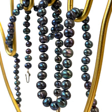 Load image into Gallery viewer, Round Freshwater Fresh Water Pearls Dyed Blue Necklace Set
