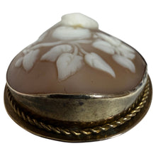 Load image into Gallery viewer, Vintage Hand Carved Shell Cameo Brooch Pin Bird Nesting
