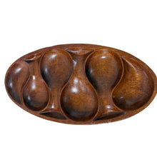 Load image into Gallery viewer, Mid-Century Sculptural Wooden 6 Pod Serving Dish
