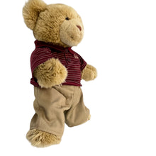 Load image into Gallery viewer, Build A Bear Teddy ~ 14” Wearing Khaki Shorts with Striped Polo
