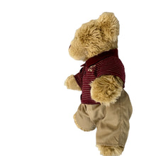 Load image into Gallery viewer, Build A Bear Teddy ~ 14” Wearing Khaki Shorts with Striped Polo
