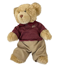 Load image into Gallery viewer, Build A Bear Teddy ~ 14” Wearing Khaki Shorts with Striped Polo
