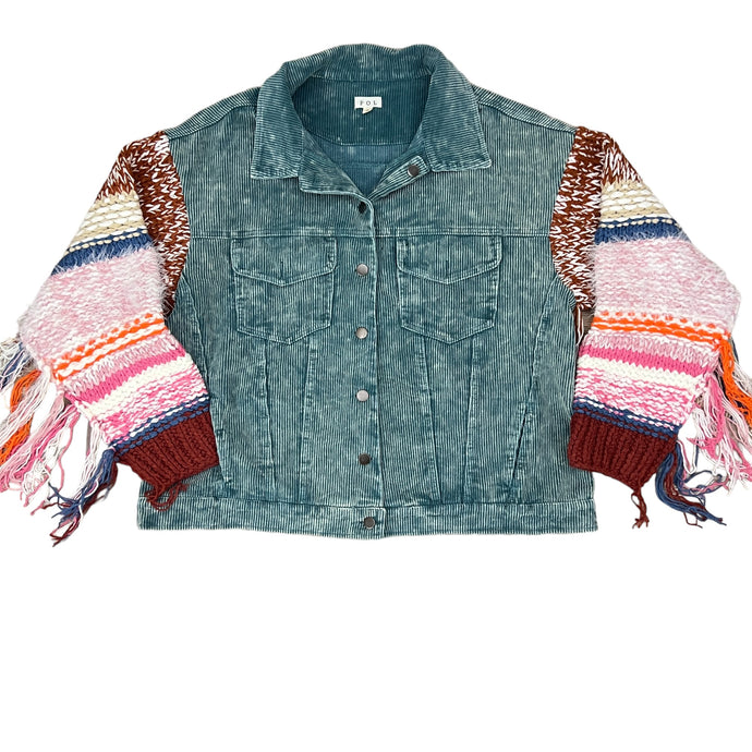 Pol Siage Cropped Oversized Pullover Thermal Sweatshirt Size Small