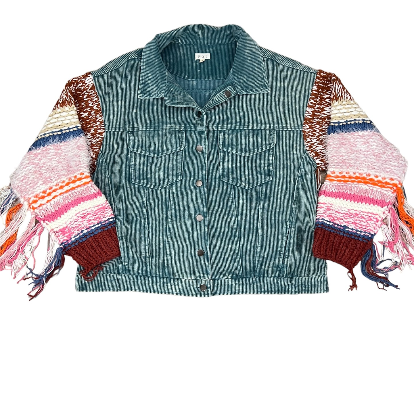 Pol Siage Cropped Oversized Pullover Thermal Sweatshirt Size Small