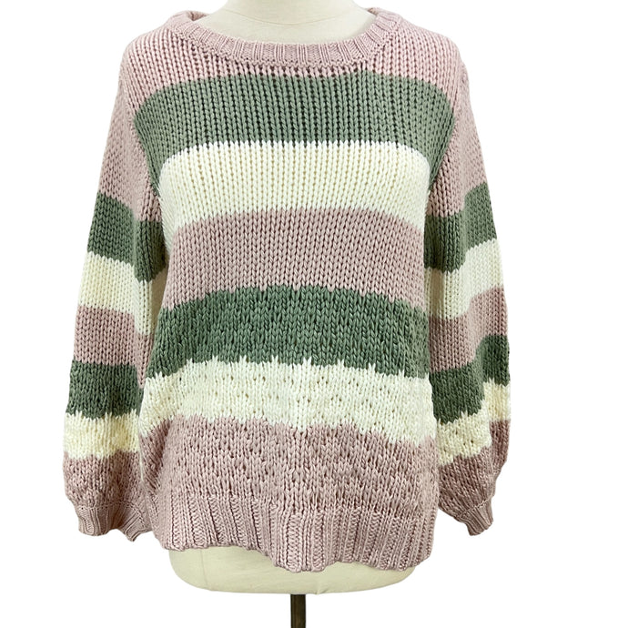 Color Block Chunky Knit Sweater