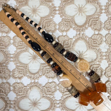 Load image into Gallery viewer, Vintage Chunky Faux Amber &amp; Faux Bone Resin &amp; Wood Beaded Statement Necklace
