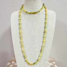Load image into Gallery viewer, Vintage 1960s Green Marbled Lucite Bead Flapper Opera Length Necklace 47"
