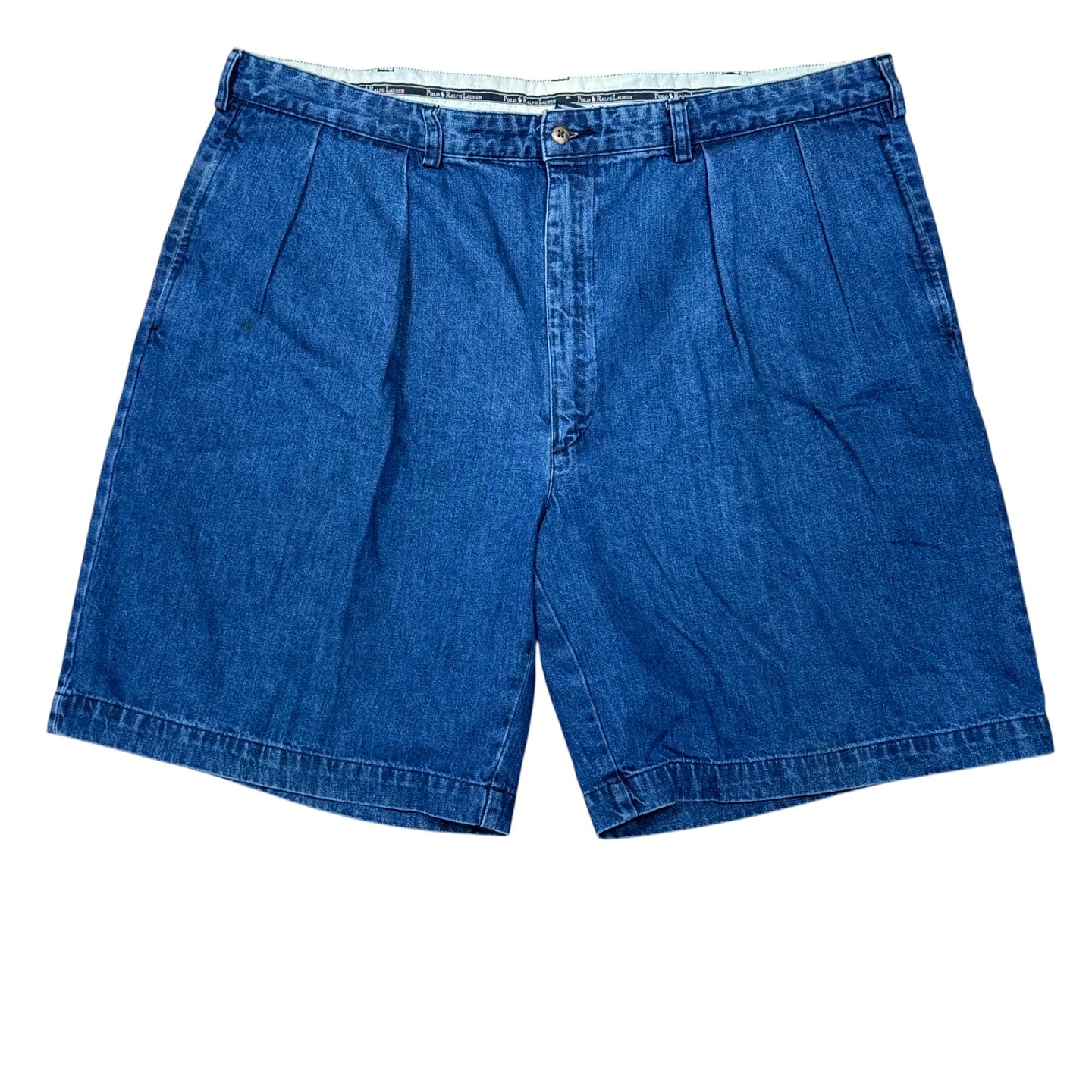 90s Polo Ralph Lauren Pleated Cotton Denim Tyler Short Size 40