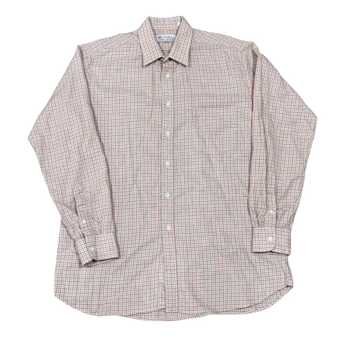 VTG Viyella Wool Cotton Blend Plaid Button Up Shirt 41/L 16 
