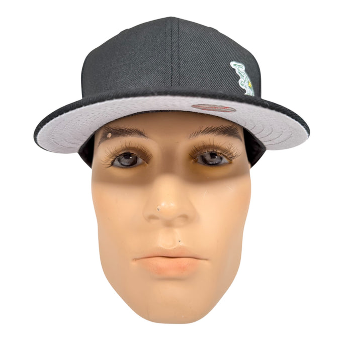 New Era 59FIFTY Oakland A's Black Elephant Logo Fitted Hat Size 7 1/4 MLB Genuine Merchandise