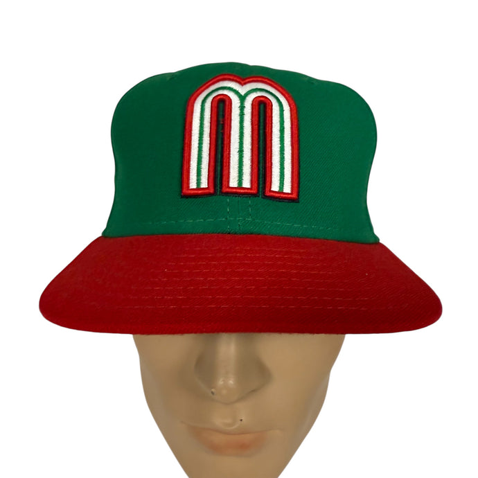 New Era Mexico Baseball Fitted Hat Green/Red Size 7 1/4