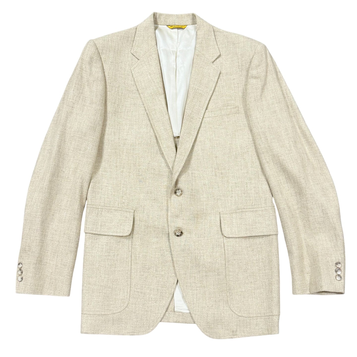 80s Kuppenheimer Beige Two Button Blazer Linen Blend 42R