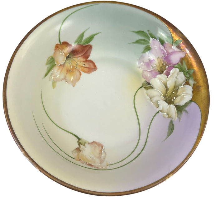 Z.S. & C. Bavaria Handpainted Ombre Floral Bowl Lilies 9