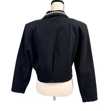 Load image into Gallery viewer, VTG 80s Black Cotton Denim Western Bolero Jacket Size Medium
