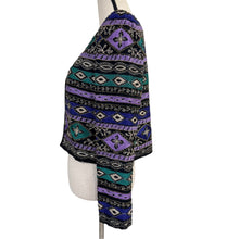 Load image into Gallery viewer, VTG Silk Embroidered &amp; Beaded Geometric Cropped Jacket Small
