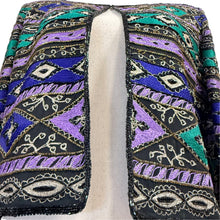 Load image into Gallery viewer, VTG Silk Embroidered &amp; Beaded Geometric Cropped Jacket Small
