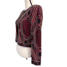 Load image into Gallery viewer, Vintage Burgundy Silk Heavy Beaded Evening Jacket Small
