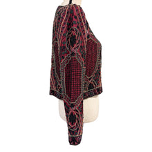 Load image into Gallery viewer, Vintage Burgundy Silk Heavy Beaded Evening Jacket Small

