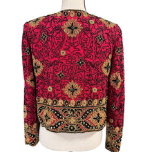 Load image into Gallery viewer, 90s Adrianna Papell Silk Beaded Sequin Jacket Size Medium Petite
