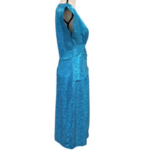 Load image into Gallery viewer, 80s April Rain Turquoise Jacquard Cocktail Dress Size Medium/Large
