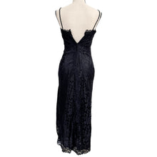 Load image into Gallery viewer, Vintage Black Lace Embellished Asymmetrical Midi Dress Size XS/0
