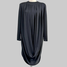 Load image into Gallery viewer, Vintage 80s Avant-Garde Sculptural Draped Black Dress Medium
