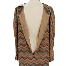 Load image into Gallery viewer, 1970s Earth Tone Chevron Pleated Midi Tent Dress Size Large
