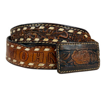 Load image into Gallery viewer, Vintage 70s John Tooled Leather Western Belt Size 38
