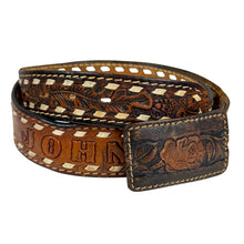 Load image into Gallery viewer, Vintage 70s John Tooled Leather Western Belt Size 38
