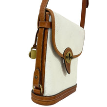 Load image into Gallery viewer, VTG 90s Dooney &amp; Bourke All Weather Leather White &amp; Tan Crossbody Bag USA
