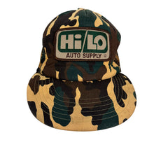 Load image into Gallery viewer, VTG 70s Hi/Lo Auto Supply Camo Snapback Trucker Hat
