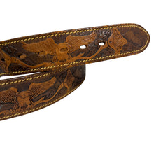 Load image into Gallery viewer, Vintage Tooled Leather Belt with Eagles Design Size 32

