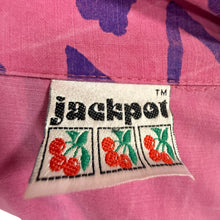 Load image into Gallery viewer, 1980s Blazer Pink with Purple Geometric Pattern Size Large/XL
