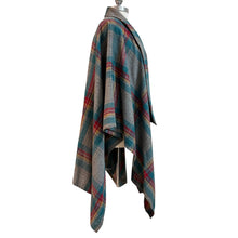 Load image into Gallery viewer, Vintage Plaid Wool Blend Cape Wrap One Size
