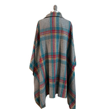 Load image into Gallery viewer, Vintage Plaid Wool Blend Cape Wrap One Size

