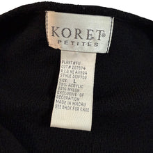 Load image into Gallery viewer, 90s Embroidered Pink Blossoms Black Knit Vest Large
