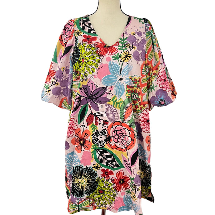 Uncle Frank Floral Puff Sleeve Dress with Pockets Size Small