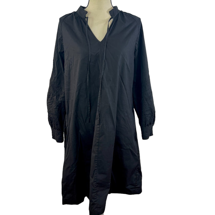 Chico's Black Short Sleeve Midi Dress with Pockets Size 1