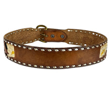 Load image into Gallery viewer, Vintage Tooled Leather Belt with Flowers Size Medium
