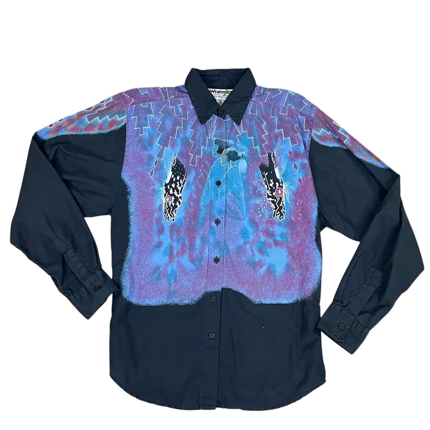 Wrangler Horses & Natives Button Up Shirt Size Small