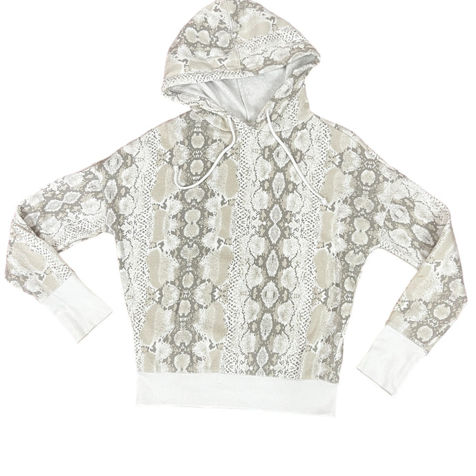 Betsey Johnson Snakeprint Pullover Hoodie Sweatshirt 