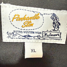 Load image into Gallery viewer, 90s Panhandle Slim Black &amp; White Embroidered Western Shirt Pearl Snap Size XL
